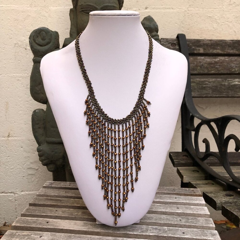 Copper bead necklace